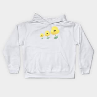 yellow poppies dance Kids Hoodie